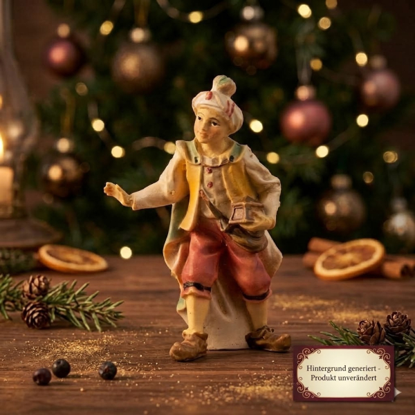 Handbemalte Krippenfigur orientalischer Junge / Elefantentreiber, ca. 8 cm, K 001-24